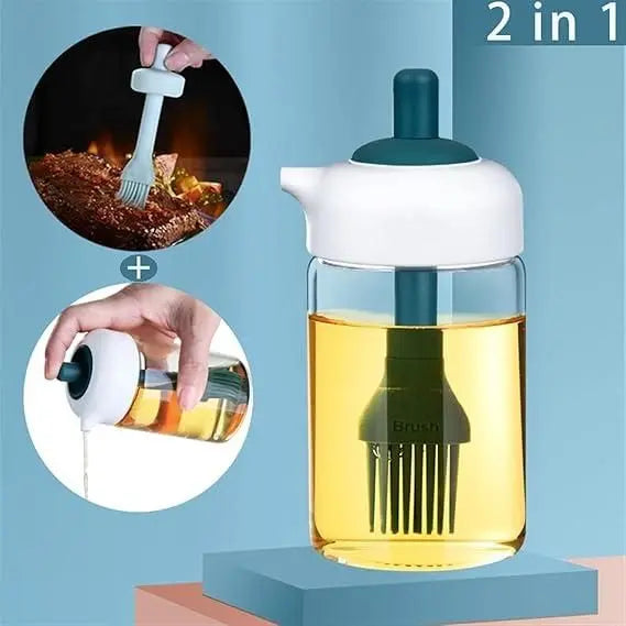 Oil Dispenser Bottle 2 in 1 Container with Silicone Brush 5921f9-c7