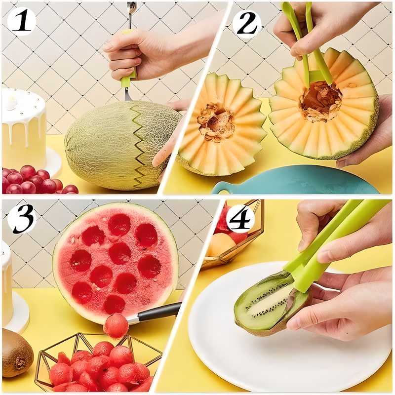 Professional 4 in 1 Watermelon Cutter Stainless Steel 5921f9-c7