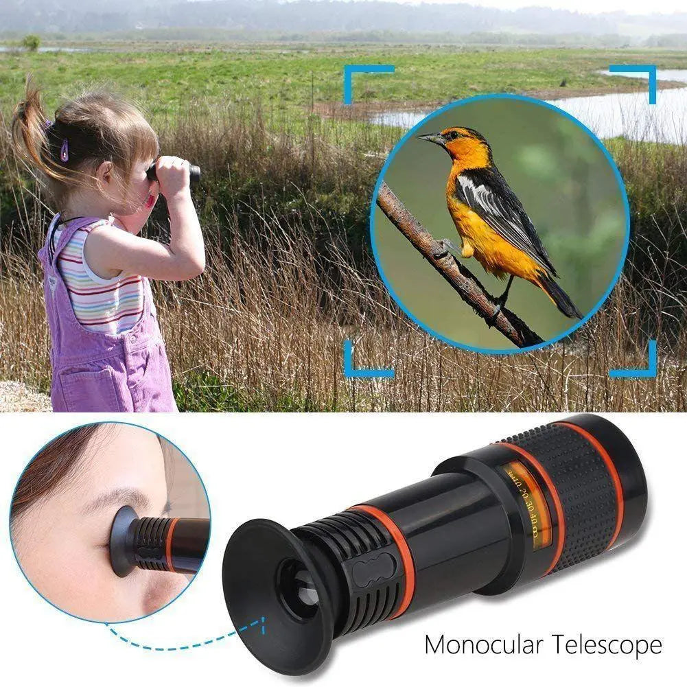 Protable HD 12x Optical Zoom Camera Telescope Lens Monocular Travel Hiking Tour 5921f9-c7