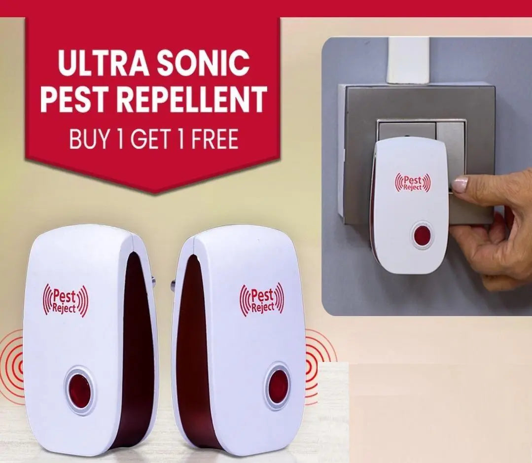 Ultrasonic Pest Repeller for Mosquito, Cockroaches, etc (Pack of 2) 5921f9-c7