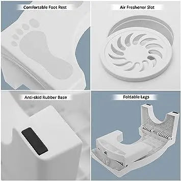 Plastic Foldable Anti-Constipation Potty Training Stool with Air Freshener Slot 5921f9-c7