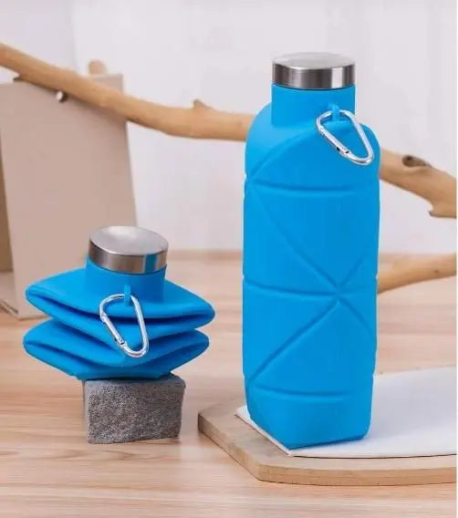 Reusable Foldable Silicone Water Bottle with Portable Buckle Silicone 700Ml - DECORATION HUB