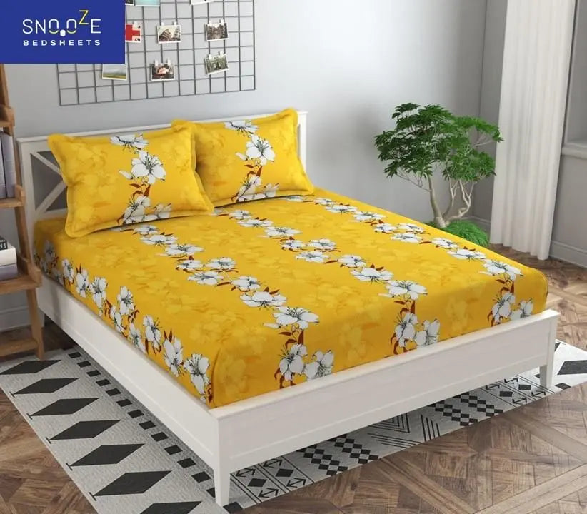 Snooze  Elastic Fitted Printed King Size Bedsheet 5921f9-c7