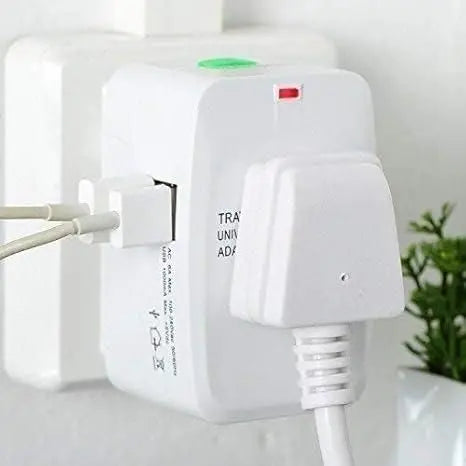 Worldwide Travel Adapter with Built in Dual USB Charger Ports 5921f9-c7