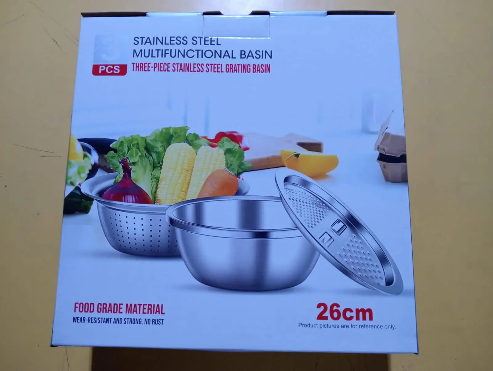 3 in 1 Multifunctional Grater Basin Stainless Steel Colanders Set 5921f9-c7