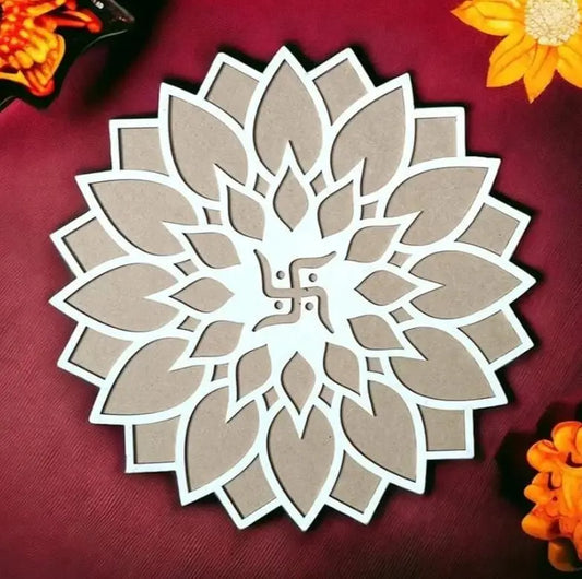 Reusable Wooden Base and Rangoli Template Mat 5921f9-c7