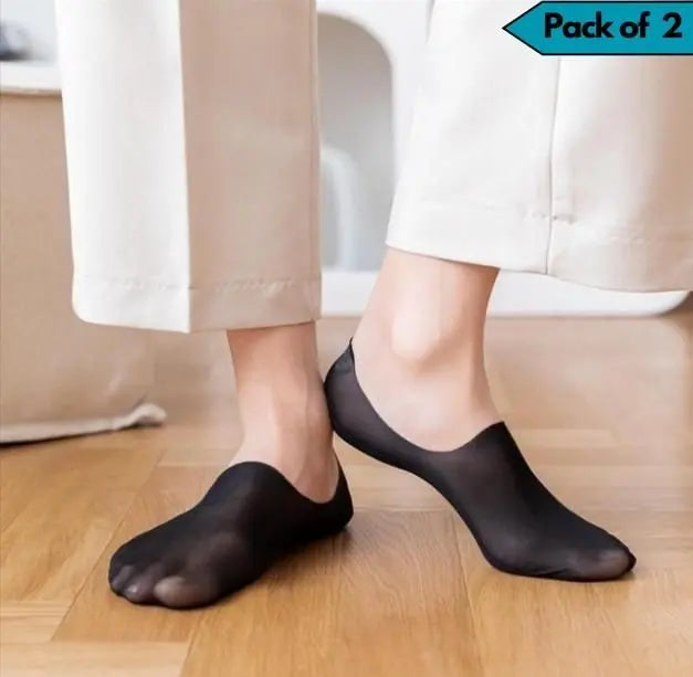 Silicone Non-slip Invisible No Show Socks(Pack Of 2) 5921f9-c7