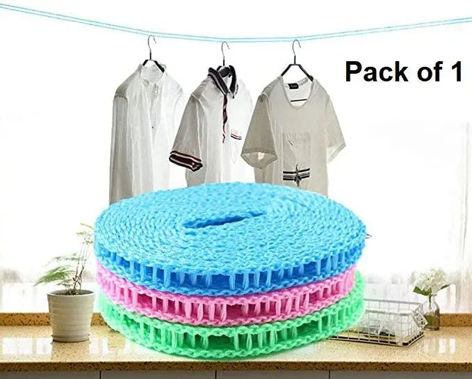 Rope-Portable Adjustable Dryer Line Windproof Non-Slip Clothesline for Camping Travel Indoor Outdoor  ( Pack of 1) 5921f9-c7