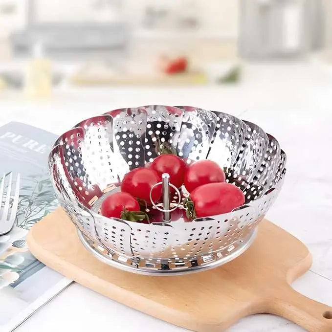 Stainless Steel Steamer basket for Veggie/Seafood with Safety Tool 5921f9-c7