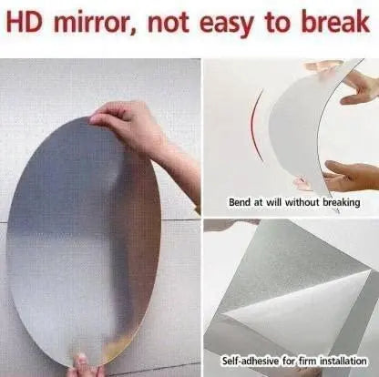 WallDaddy Oval Shape Plastic Mirror For Wall Size (20x30)Cm Flexible Mirror CurveRectangle - DECORATION HUB