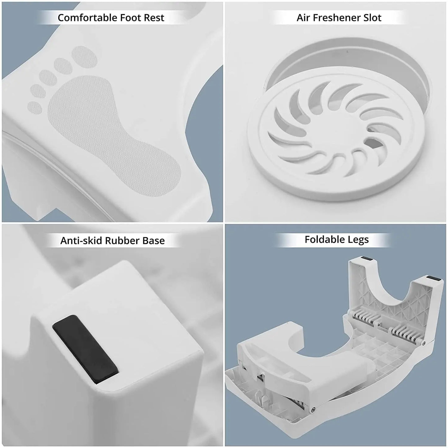 Plastic Foldable Anti-Constipation Potty Training Stool with Air Freshener Slot 5921f9-c7