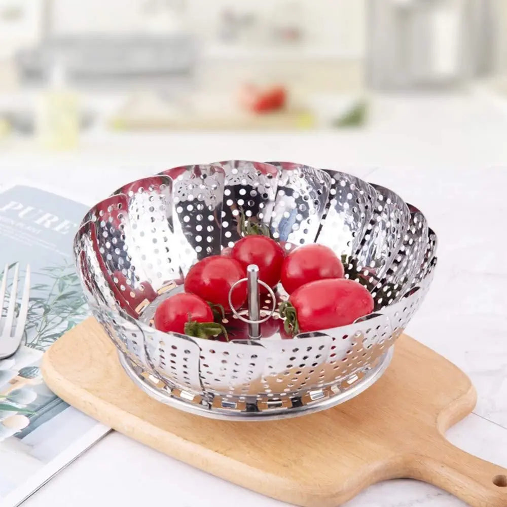 Stainless Steel Steamer basket for Veggie/Seafood with Safety Tool 5921f9-c7