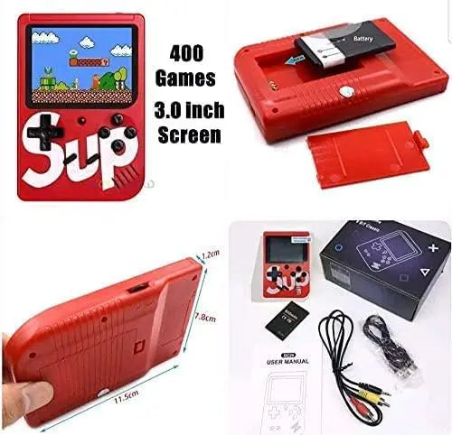 400 in 1 Sup Video Games Portable, Led Screen and USB Rechargeable, Handheld Console, Classic Retro Game Box Toy for Kids Boys & Girls (Multi Color ,1 pcs) 5921f9-c7