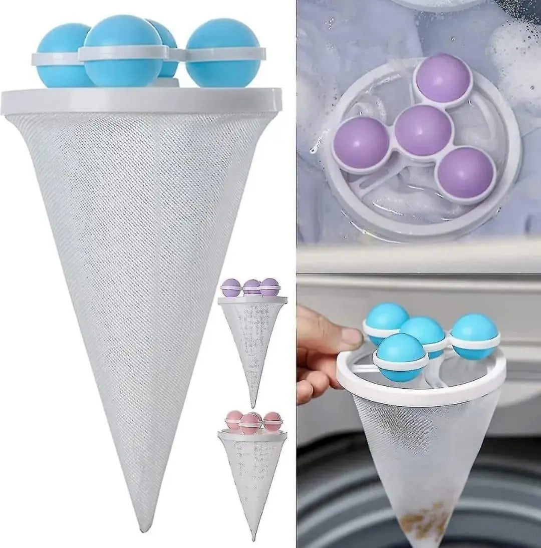 Washing Machine Floating Lint Mesh Bag Net Hair Filter Remover Net (Pack of 2) 5921f9-c7