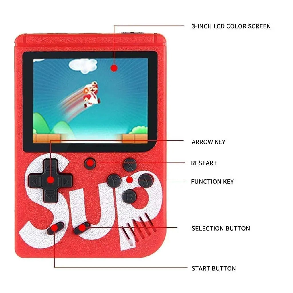 400 in 1 Sup Video Games Portable, Led Screen and USB Rechargeable, Handheld Console, Classic Retro Game Box Toy for Kids Boys & Girls (Multi Color ,1 pcs) 5921f9-c7