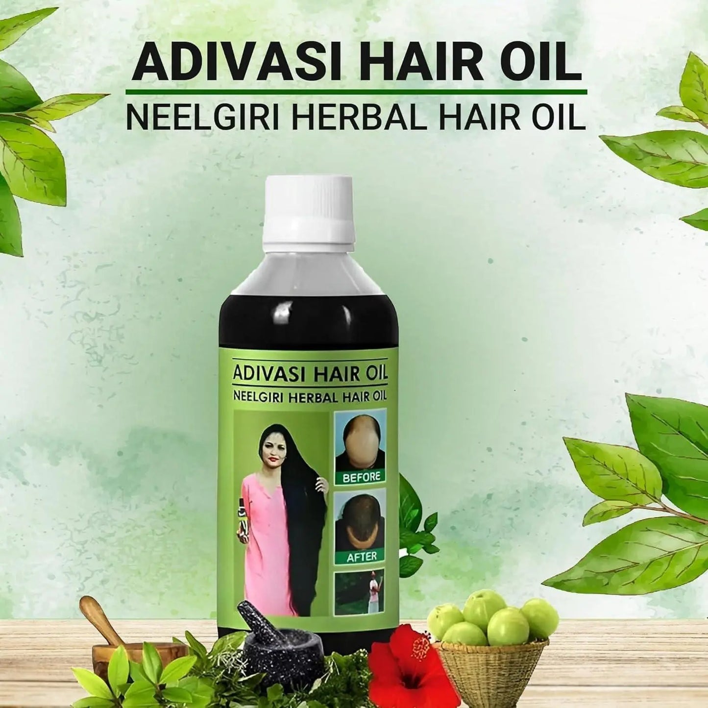 Adivasi Neelgiri Herbal Hair Oil 125ML (Pack of 2) 5921f9-c7