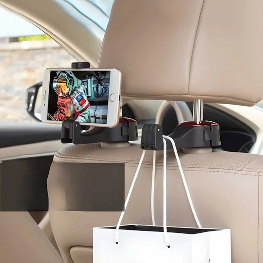 Car Seat Back Hooks with Phone Holder - DECORATION HUB