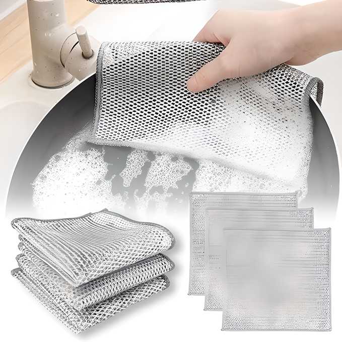 Multipurpose Wire Dishwashing Rags for Wet and Dry Pack of 10 5921f9-c7