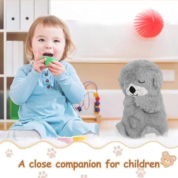 Baby Sound Machine Breathing Otter Portable Plush Baby Toy 5921f9-c7