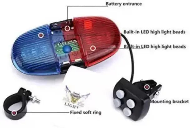 Police Sound Bike LED Light Kids Electronic Horn Siren 5921f9-c7