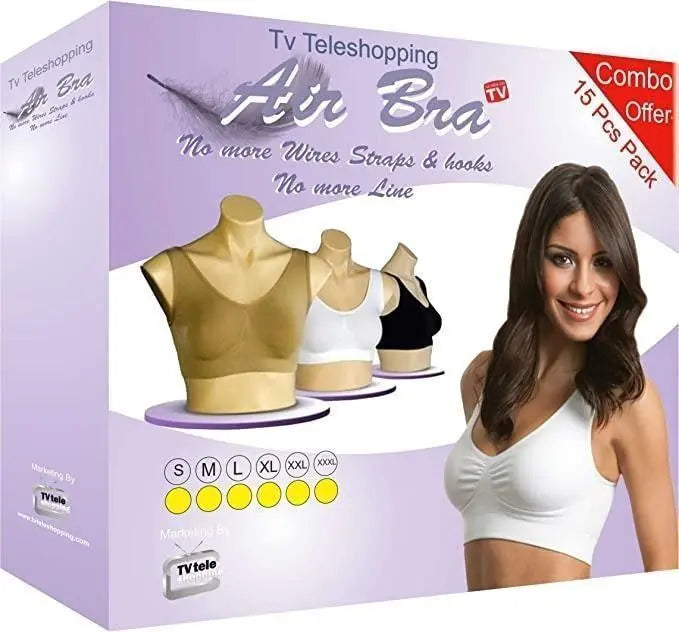 Women's Multicolor Air Bra Pack Of 3 Free Size - DECORATION HUB