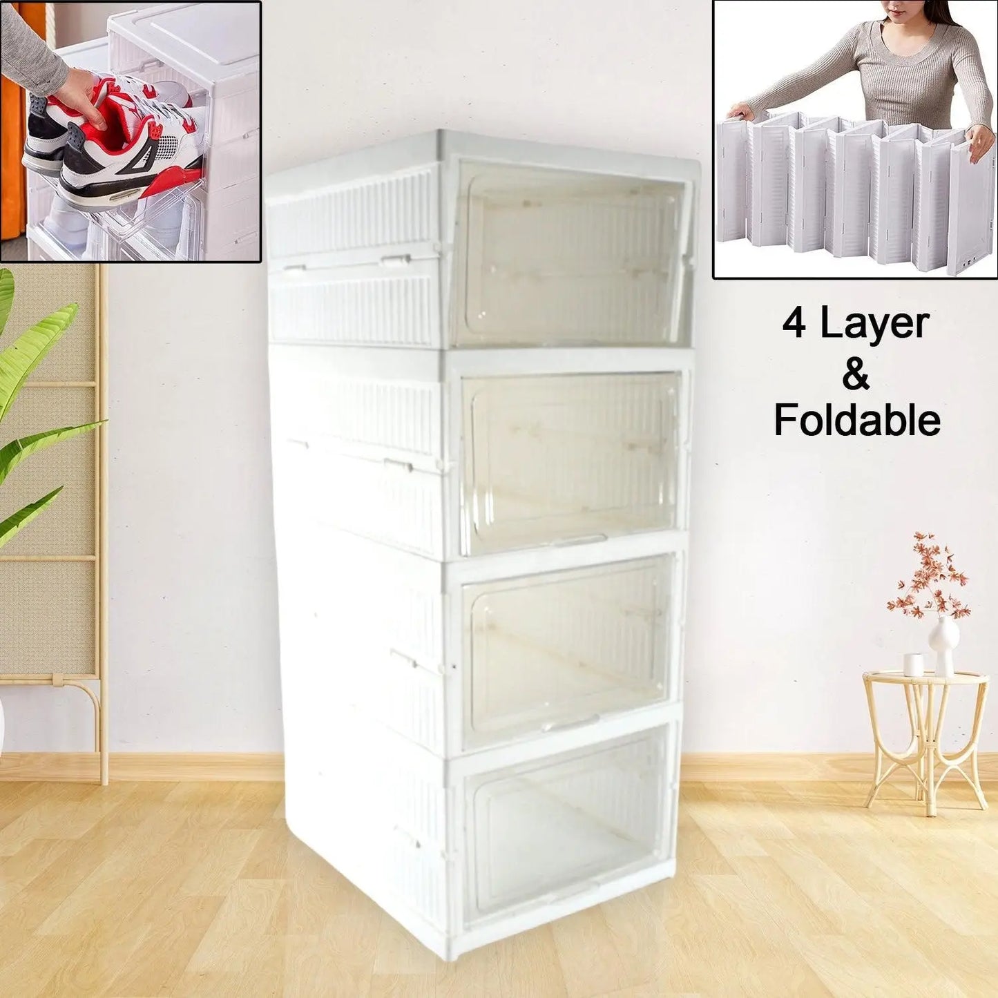 4 Layer Foldable Shoe Rack-Organizer 5921f9-c7