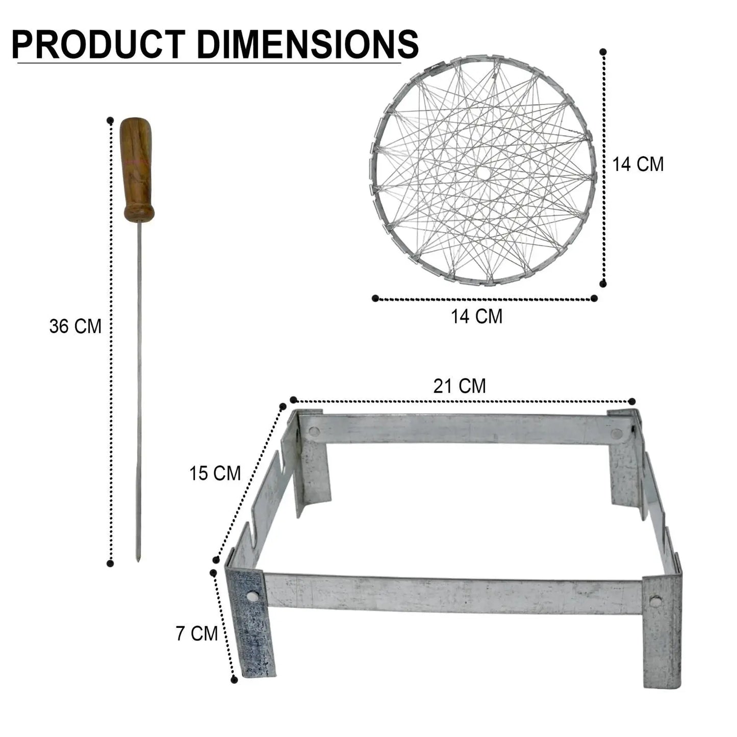 Barbeque Grill Stand with 2 Skewers & 1 Jali 5921f9-c7