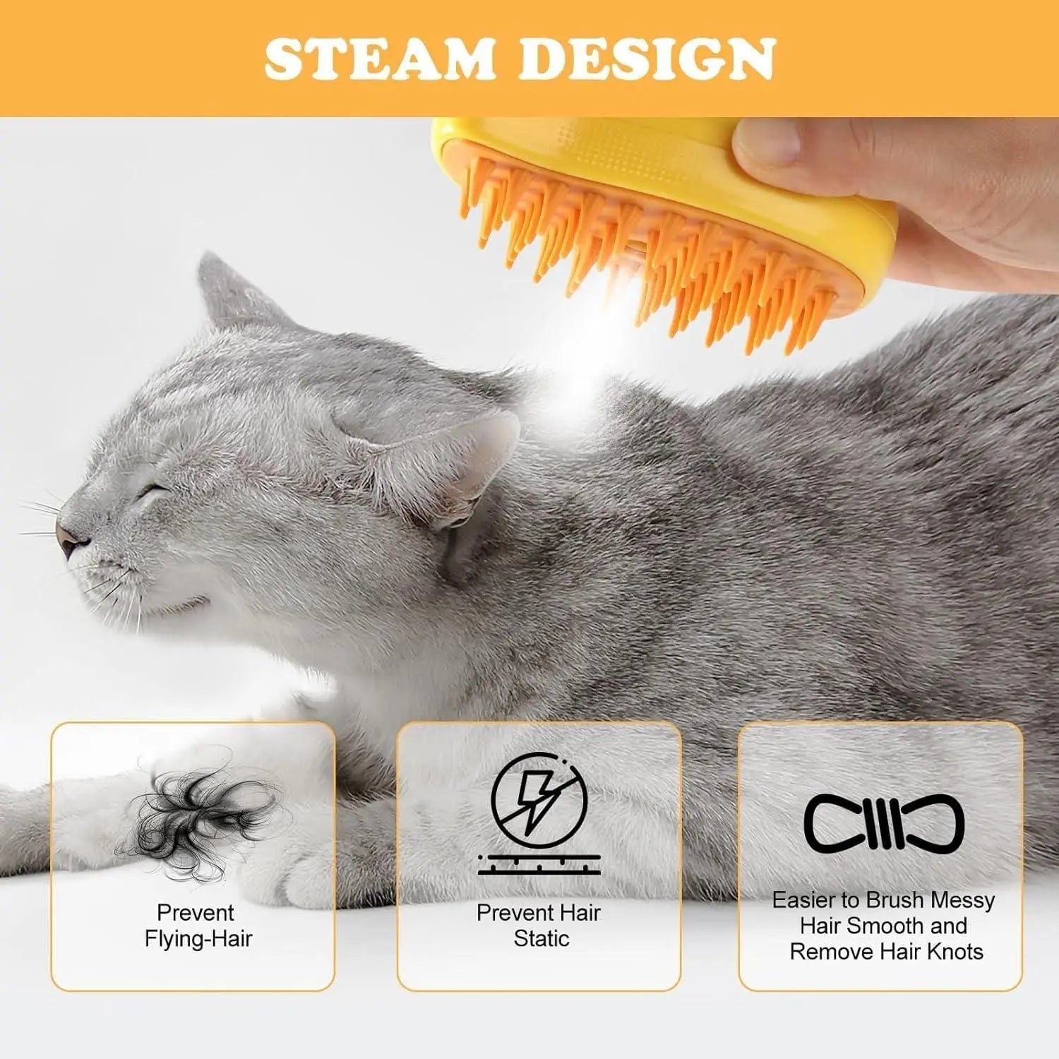 Steaming Pet Hairbrush 5921f9-c7