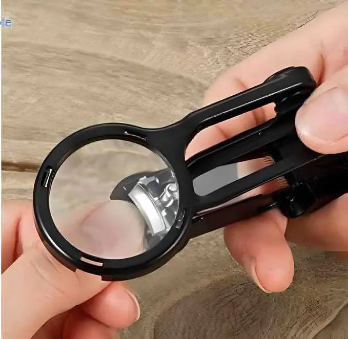 Stainless steel nail clippers with magnifying glass 5921f9-c7