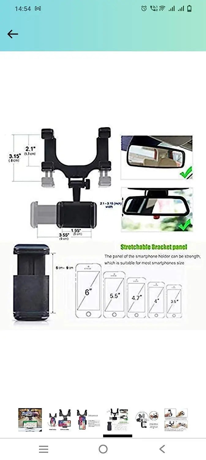 Rearview Mirror Phone Holder for Car - DECORATION HUB