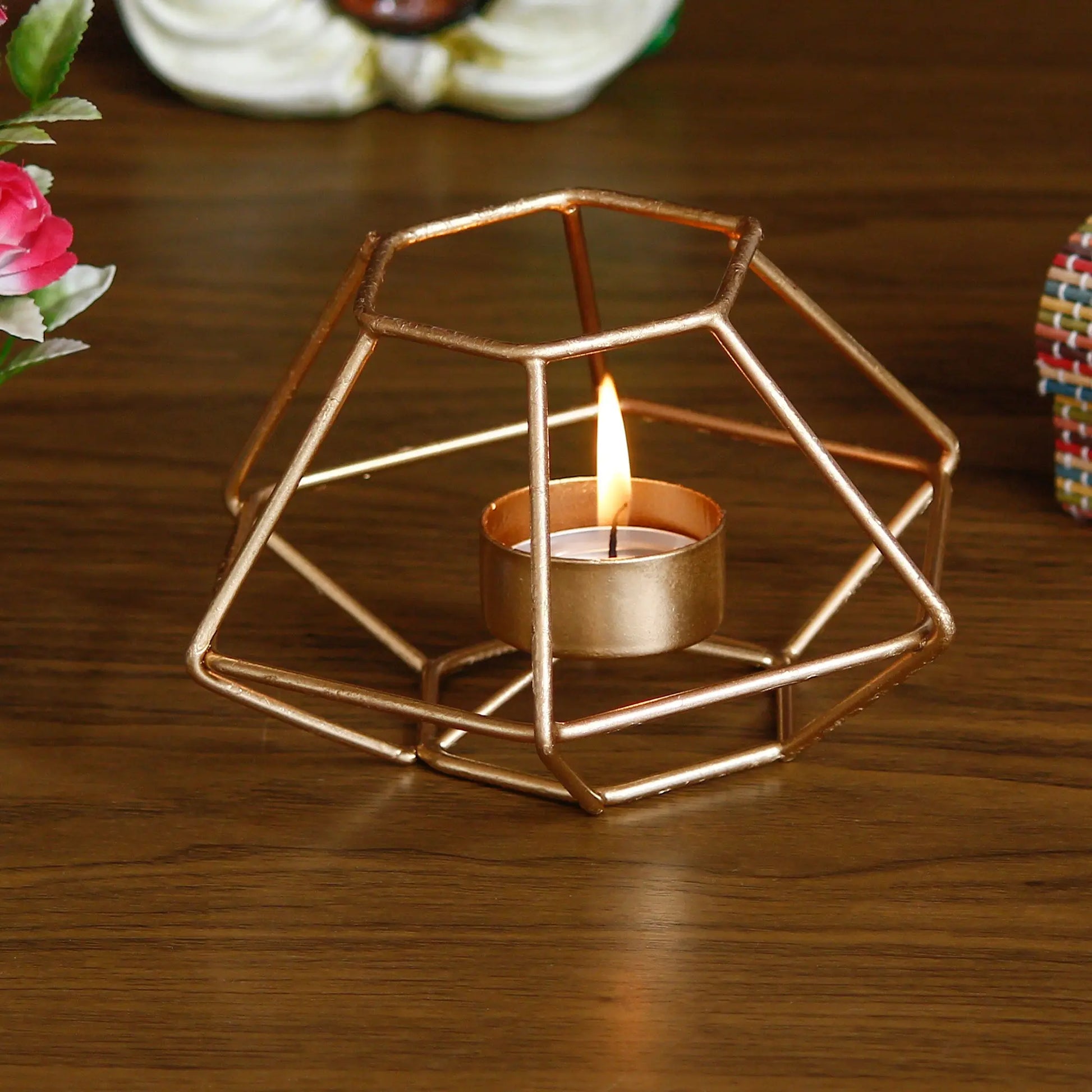 eCraftIndia Decorative Handcrafted Metal Tea Light Holder - DECORATION HUB