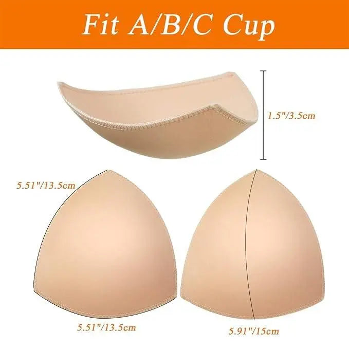 12 Pairs Triangle Sports Bra Inserts Push Up Breast Bra Insert Pads Removable 5921f9-c7