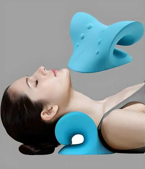 Expertomind Neck Relaxer Expertomind Neck Relaxer | Cervical Pillow | Neck & Shoulder Support for Pain Relief | Chiropractic Acupressure Massage | Durable and Soft | Portable & Easy to Carry - Blue Color Massager (Blue) - DECORATION HUB