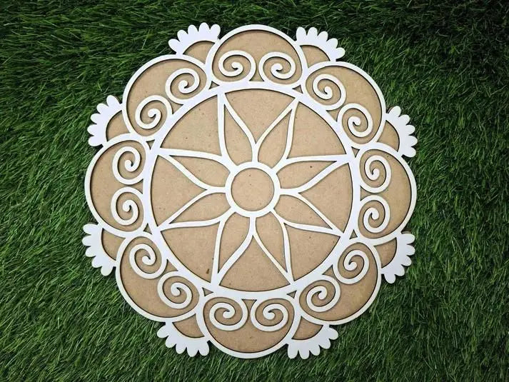 Reusable Wooden Base and Rangoli Template Mat 5921f9-c7