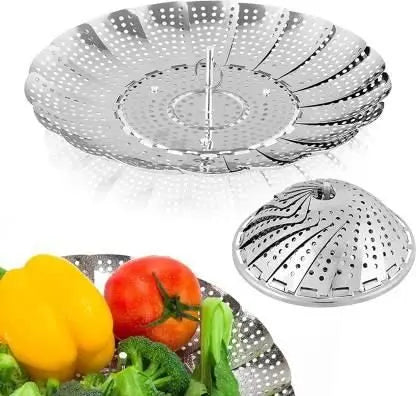 Stainless Steel Steamer basket for Veggie/Seafood with Safety Tool 5921f9-c7