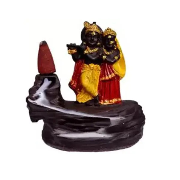 Backflow Smoke RadhaKrishn & Shiva with 20 Smoke Incense Cone For Living Room, Bed room, Office and Home D�cor ? 10 cm - DECORATION HUB