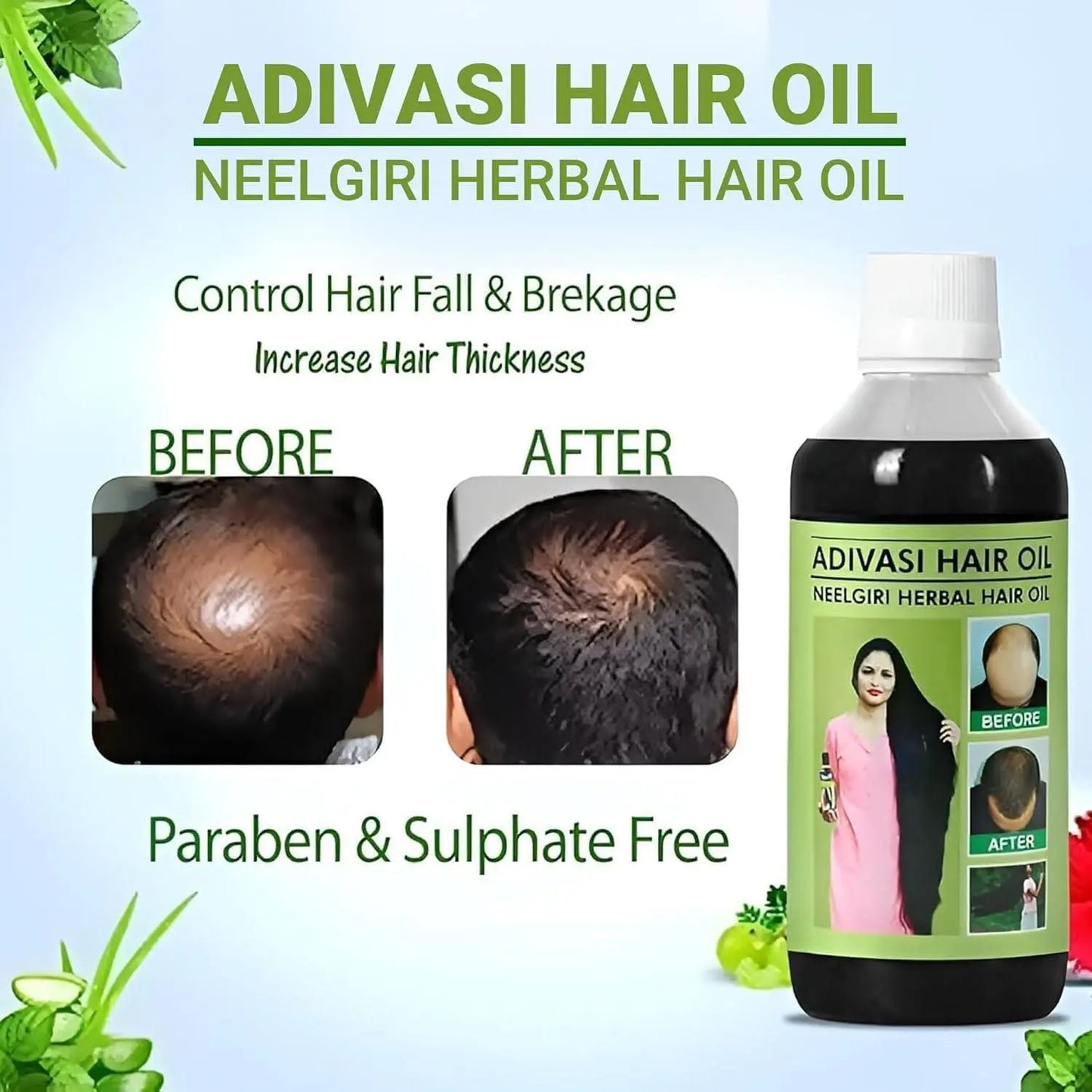 Adivasi Neelgiri Herbal Hair Oil 125ML (Pack of 2) 5921f9-c7