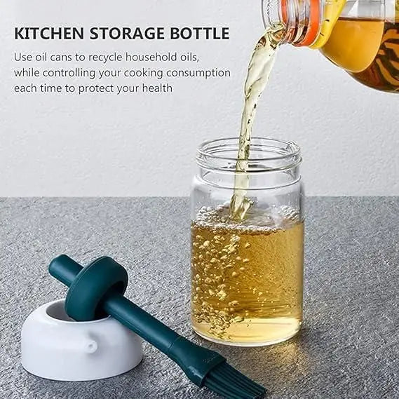 Oil Dispenser Bottle 2 in 1 Container with Silicone Brush 5921f9-c7