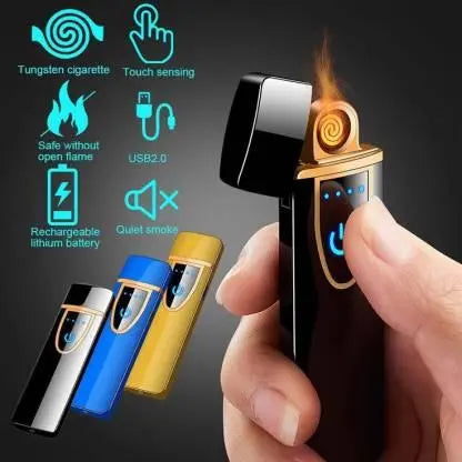 Touch Lighter Waterproof Rechargeable Electric Lighter Battery Indication Touch Screen Sensor Lighter 5921f9-c7