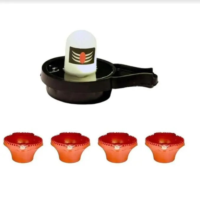 Water Sensor Shivling + 4 Diya (L16) 5921f9-c7