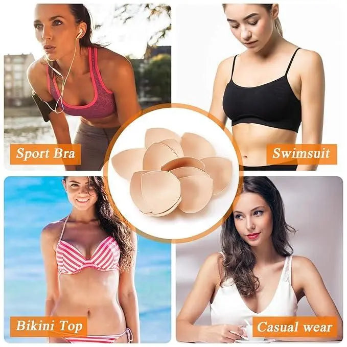 12 Pairs Triangle Sports Bra Inserts Push Up Breast Bra Insert Pads Removable 5921f9-c7