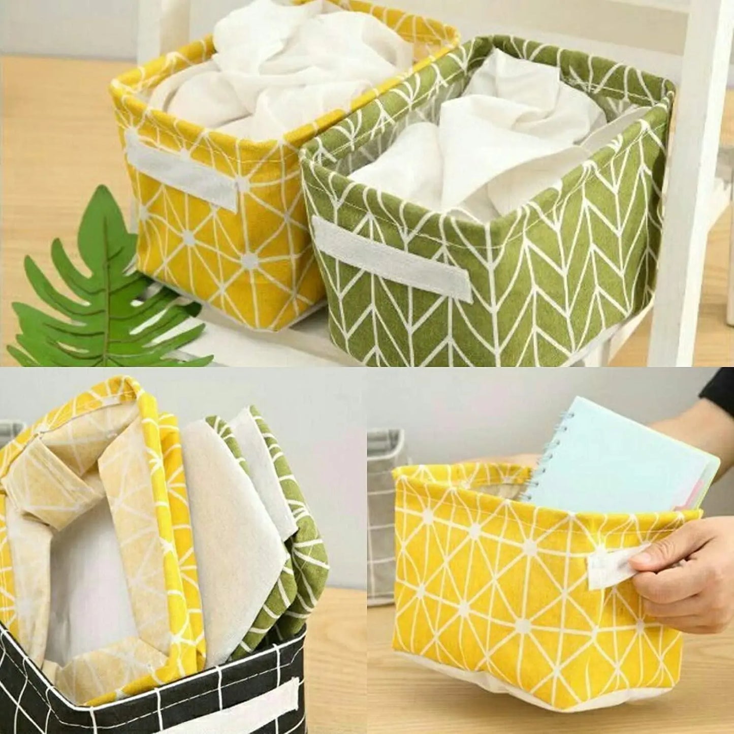 Canvas Fabric Basket with Handle 5921f9-c7