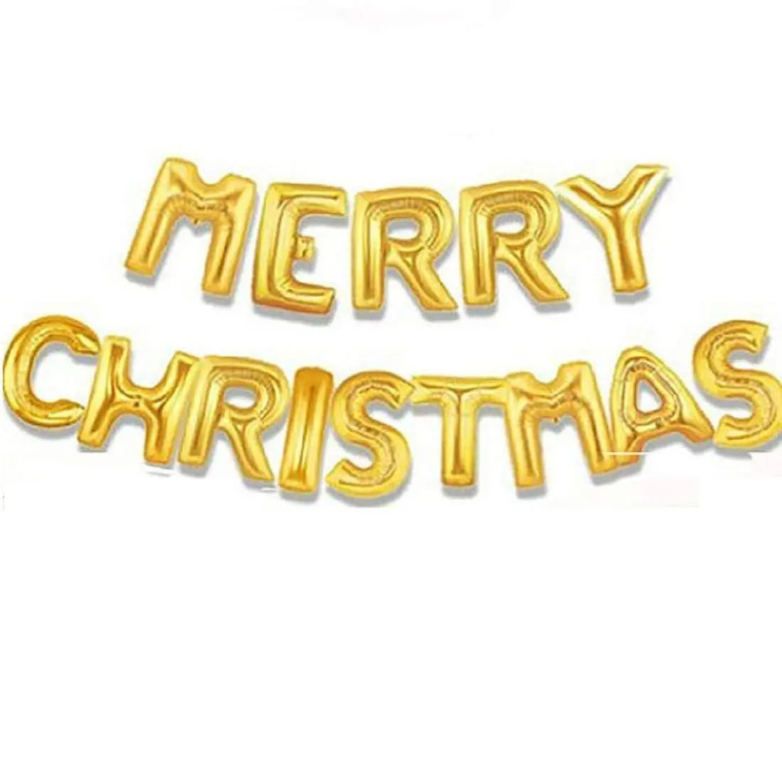 Combo of Merry Christmas Gold Letter Balloon (Pack of 1) - DECORATION HUB