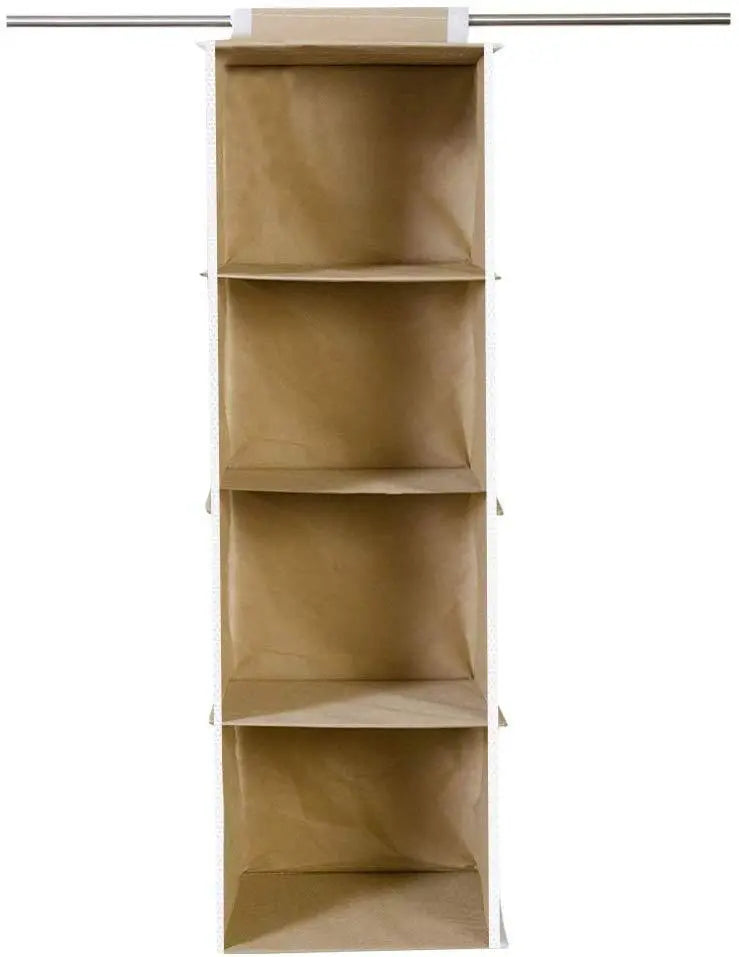 Cloth Organizer - Hanging 4 Shelves Wardrobe Organizer 5921f9-c7