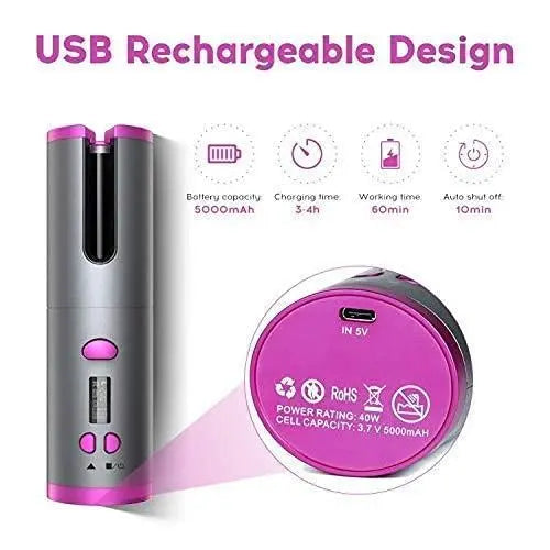 Usb Rechargeable Automatic Hair Curler USB Hair Curler 5921f9-c7