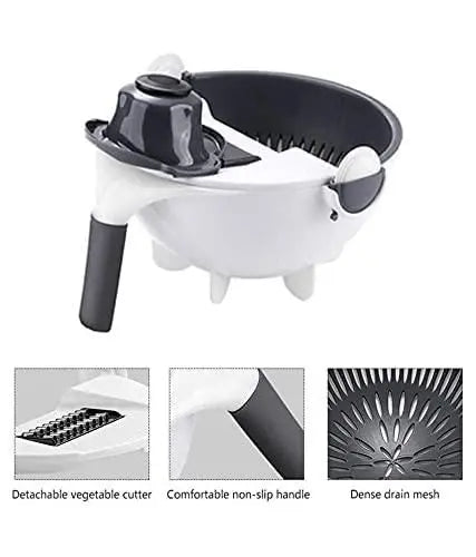 9 in 1 Multifunction Plastic Magic Rotate Vegetable Cutter 5921f9-c7