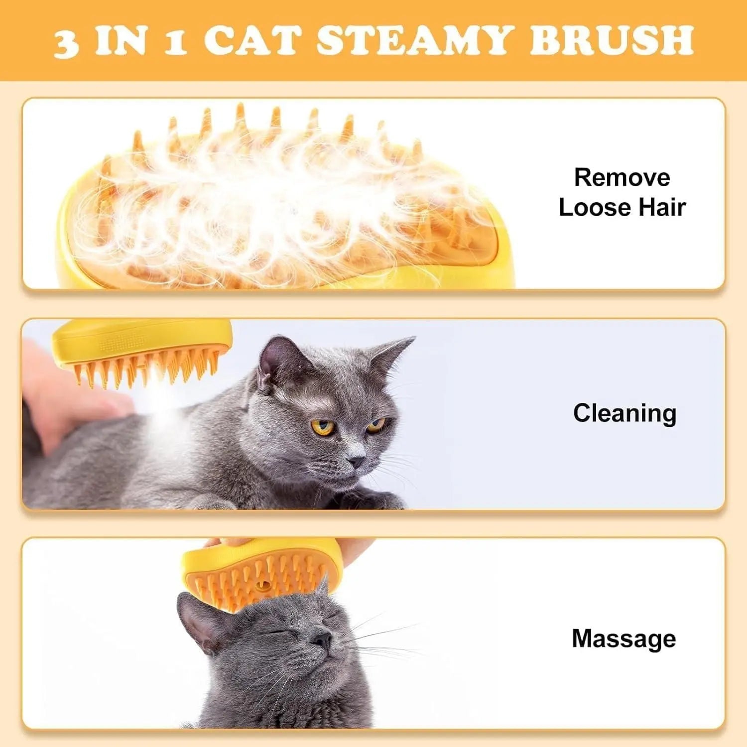 Steaming Pet Hairbrush 5921f9-c7